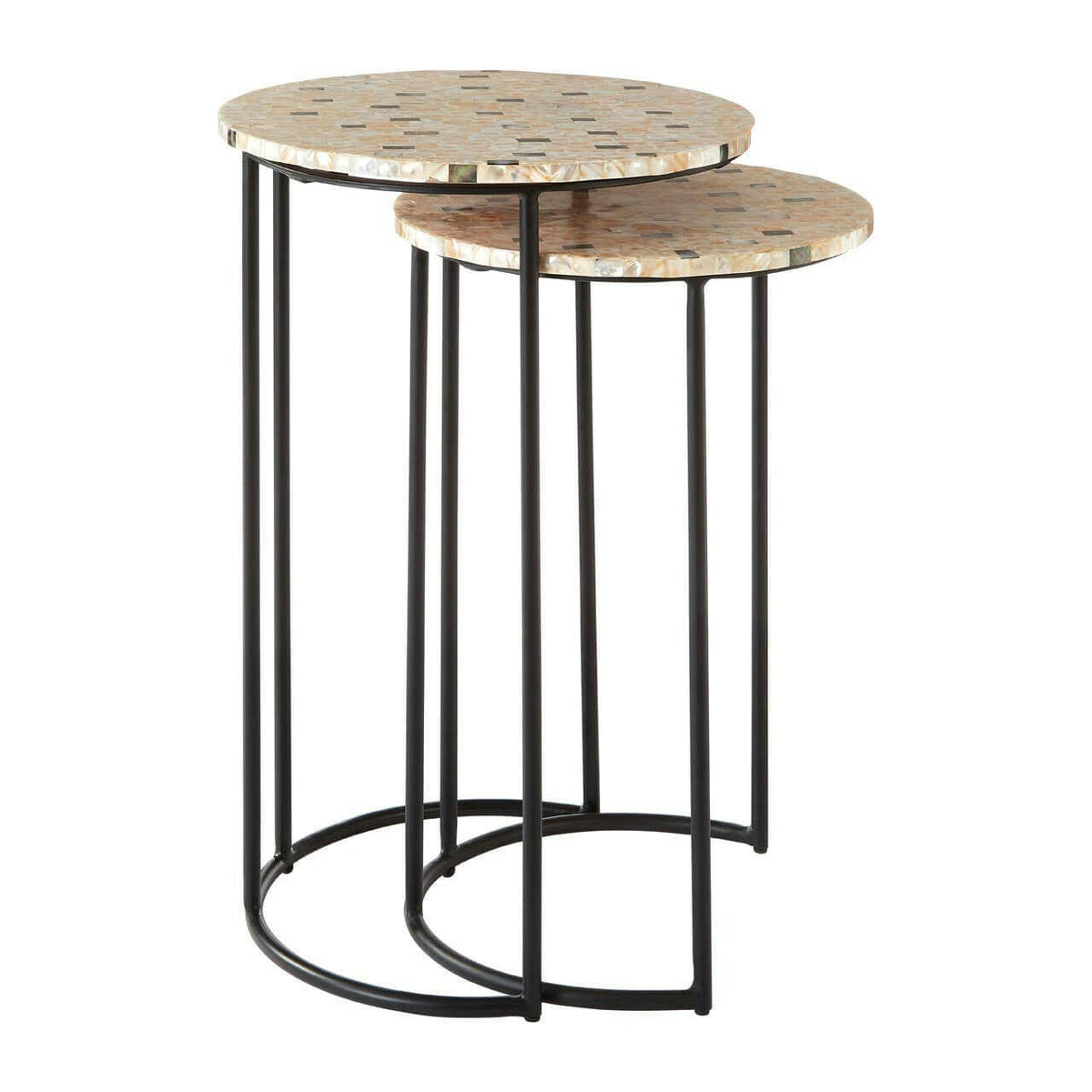 Halle Mother Of Pearl Side Tables.
