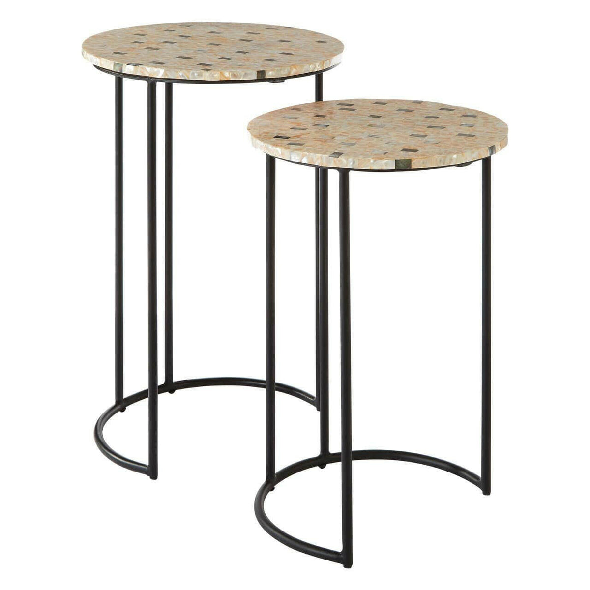 Halle Mother Of Pearl Side Tables.