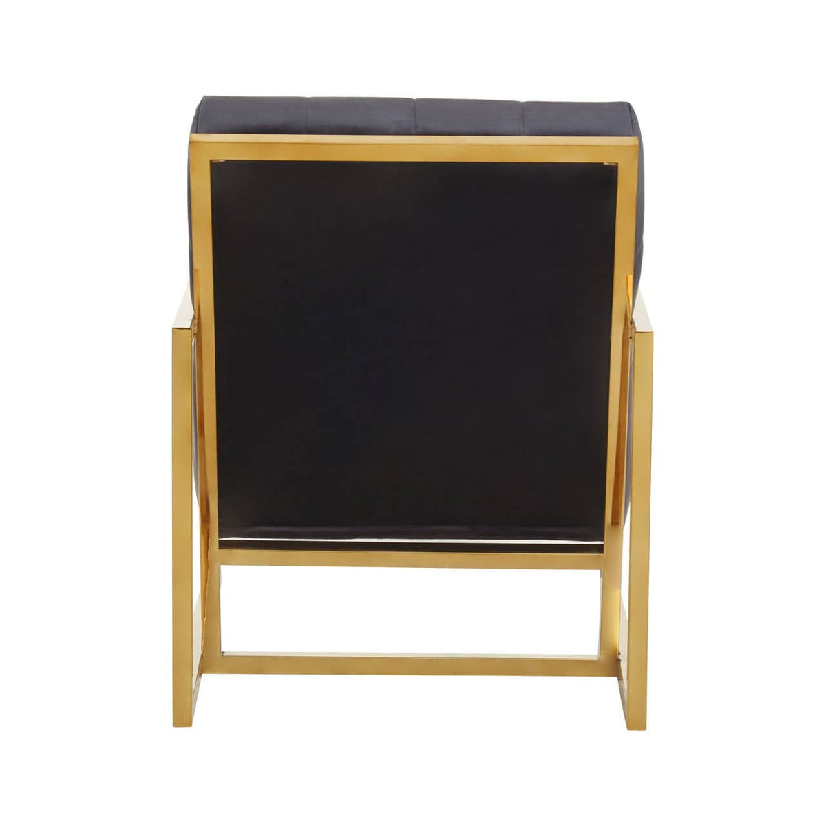 Hana Black Velvet Chair With Gold Frame.
