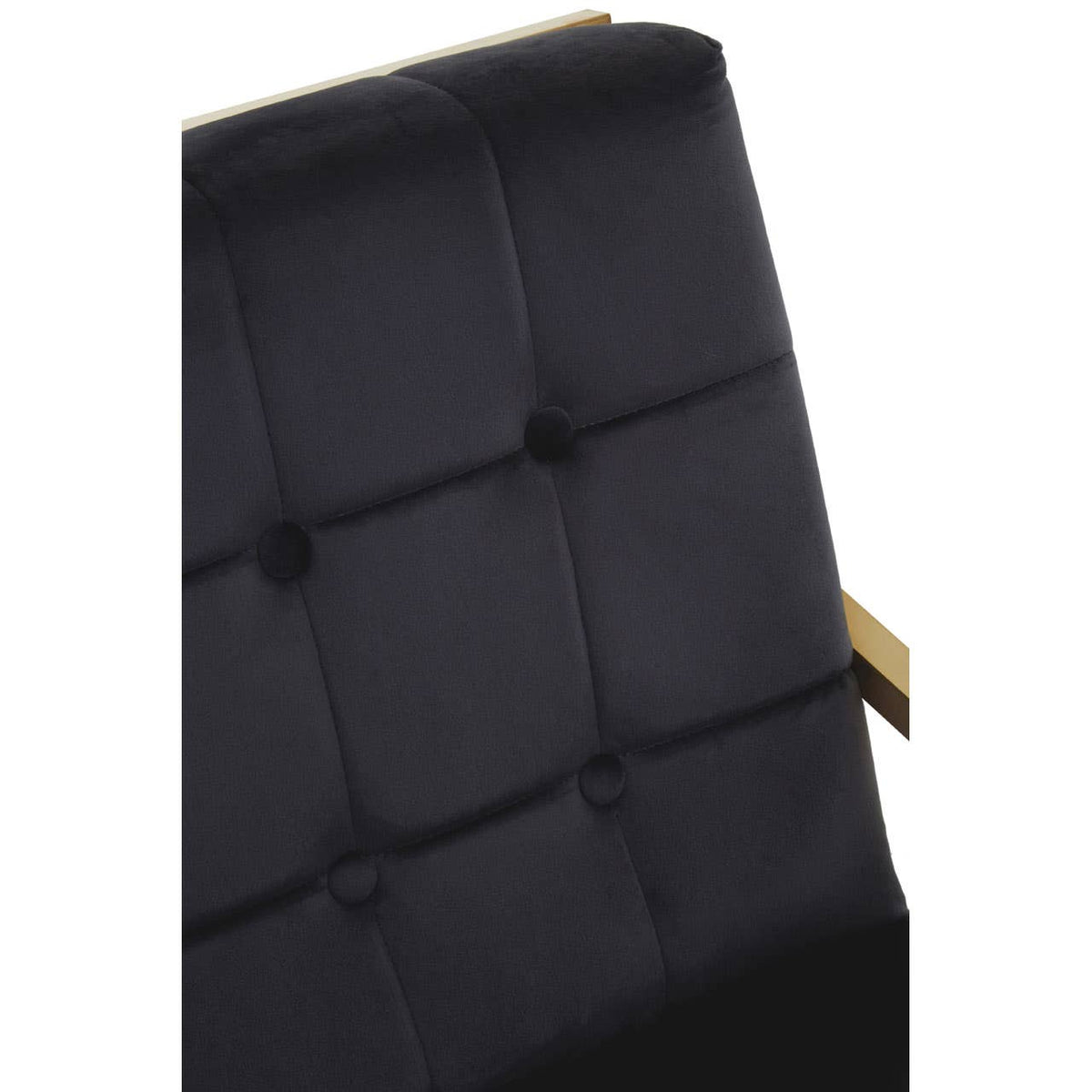 Hana Black Velvet Chair With Gold Frame.