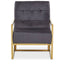 Hana Grey Velvet Chair With Gold Frame.