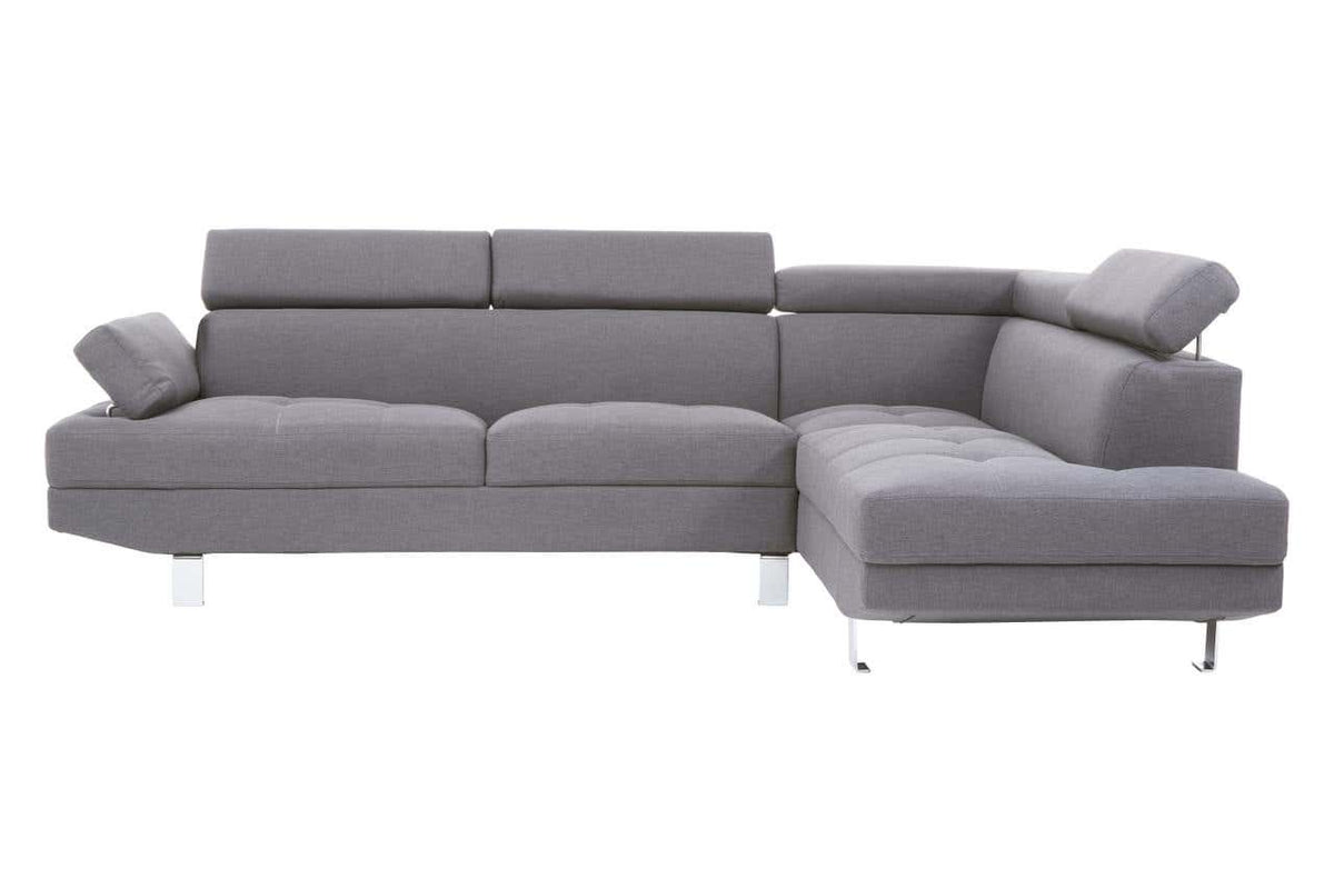 Hanover Grey Linen Corner Sofa.