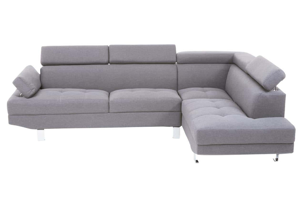 Hanover Grey Linen Corner Sofa.