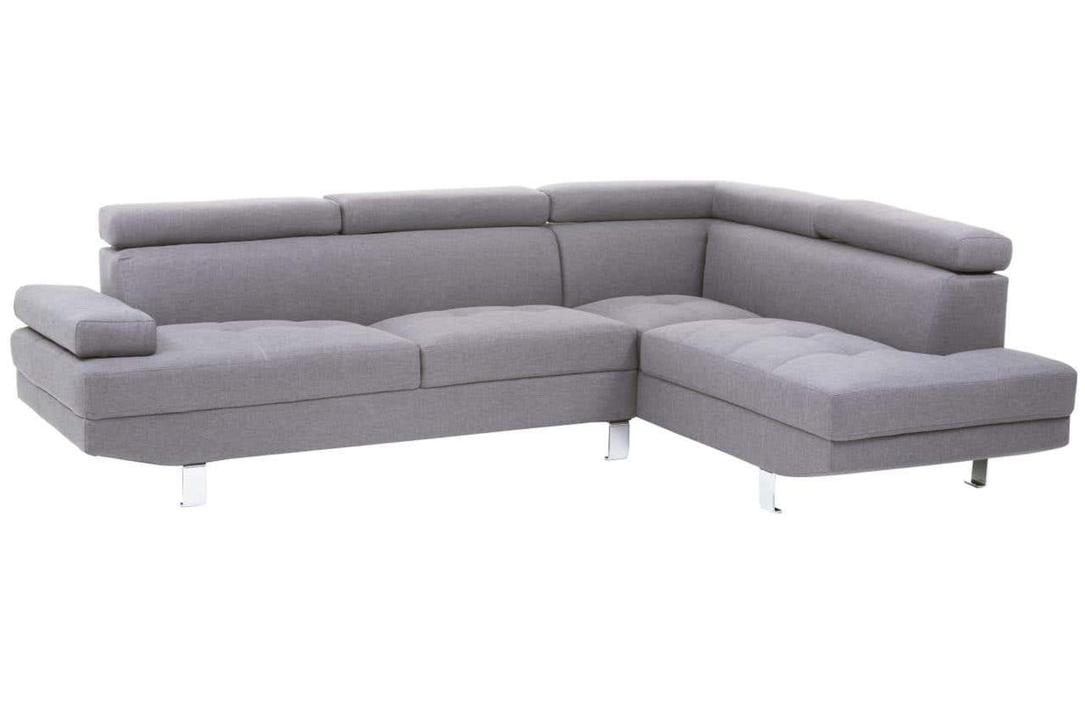 Hanover Grey Linen Corner Sofa.