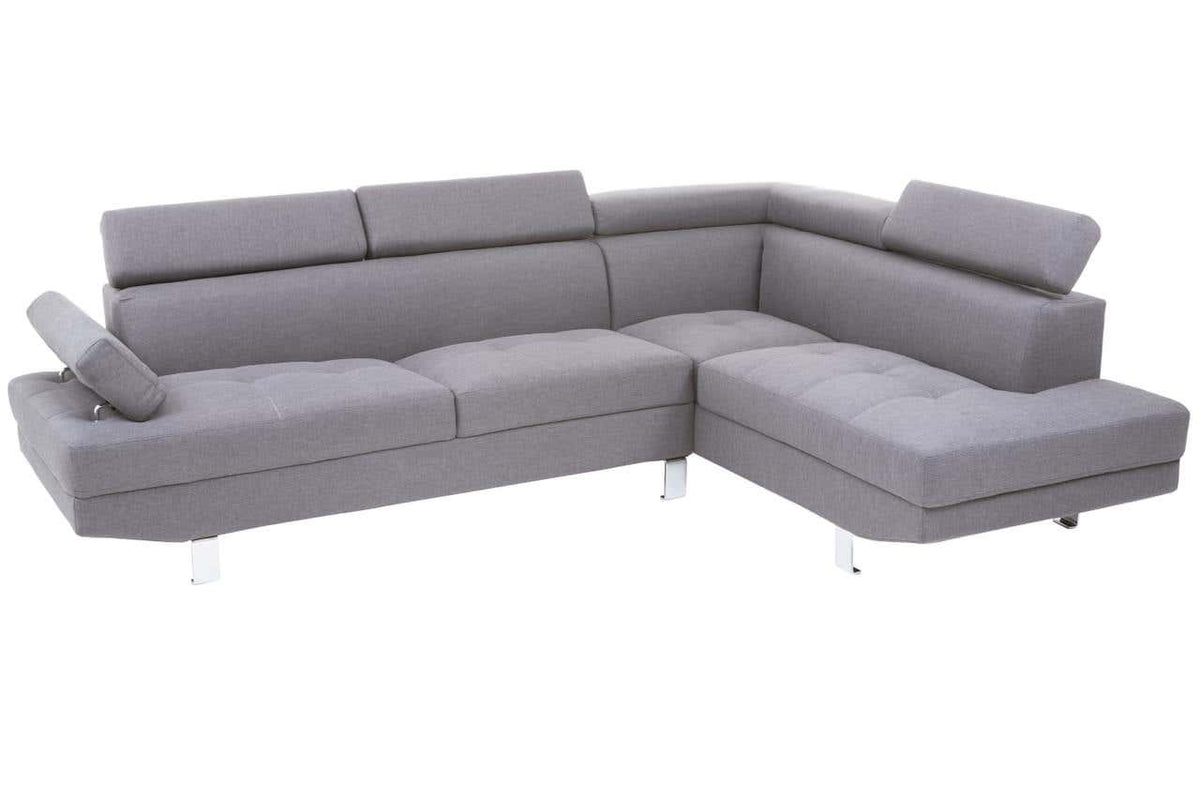 Hanover Grey Linen Corner Sofa.