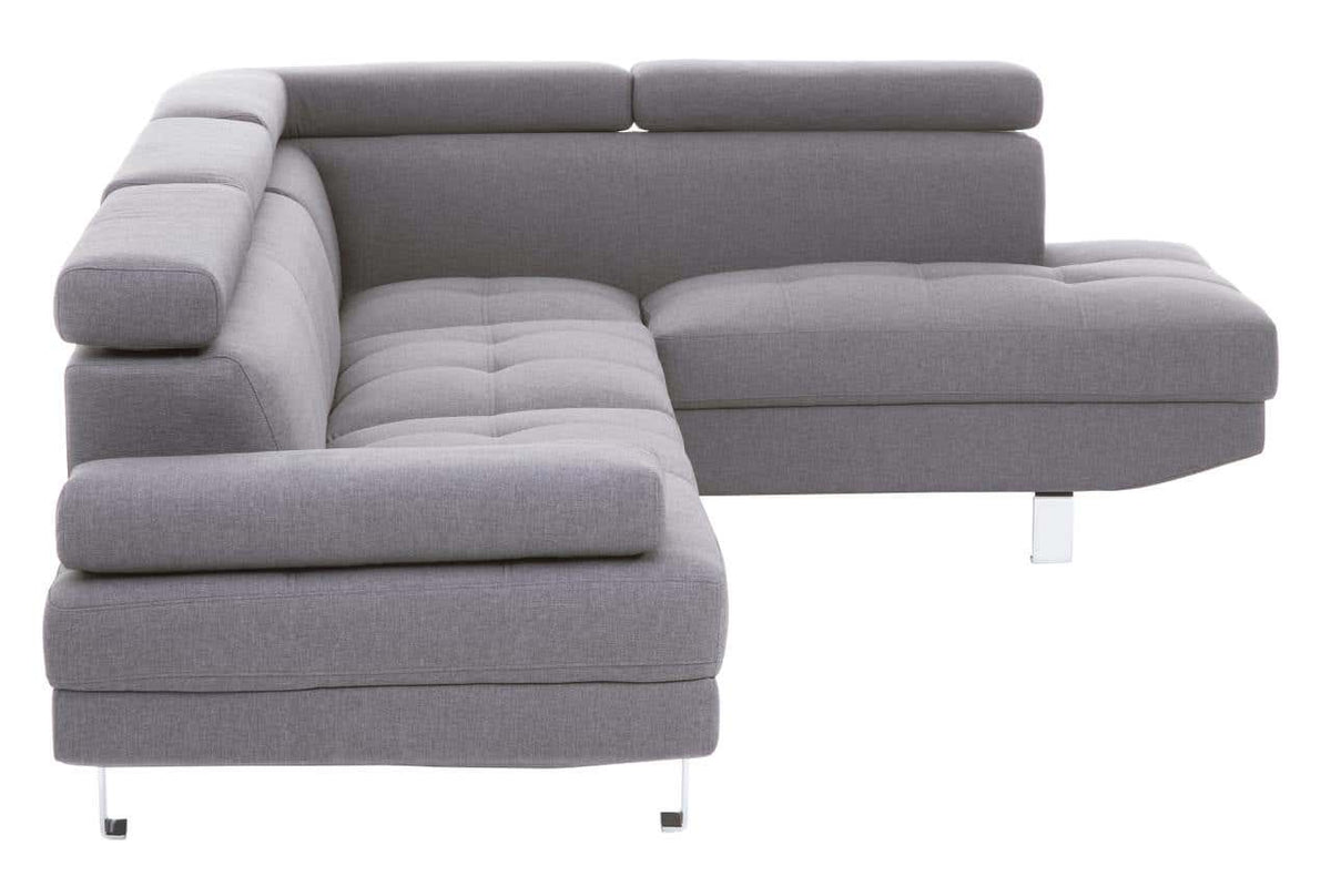 Hanover Grey Linen Corner Sofa.