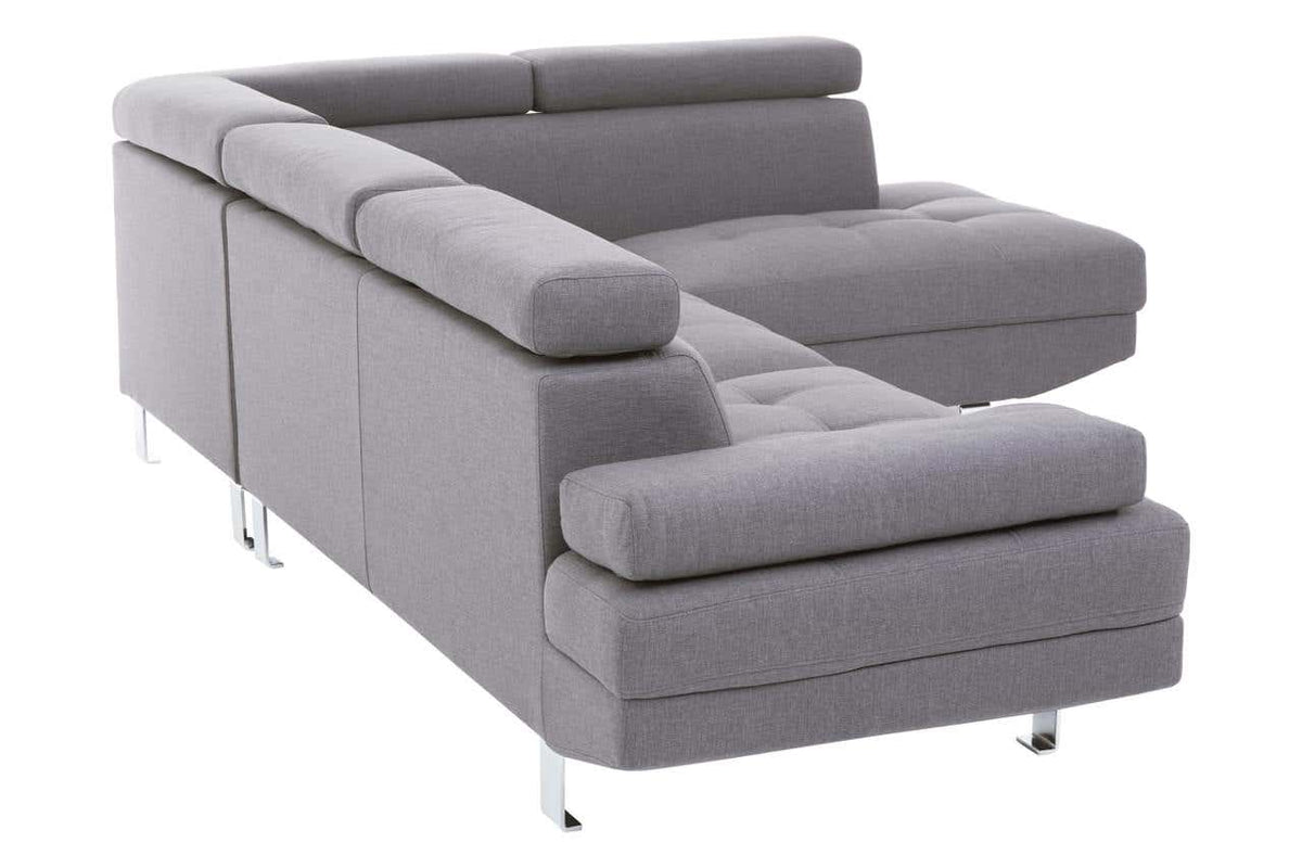 Hanover Grey Linen Corner Sofa.