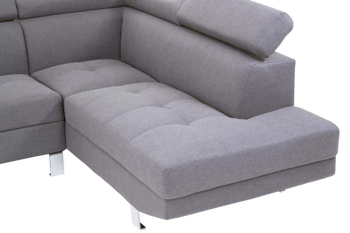 Hanover Grey Linen Corner Sofa.