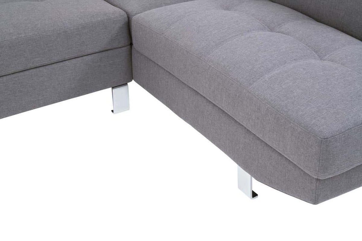 Hanover Grey Linen Corner Sofa.
