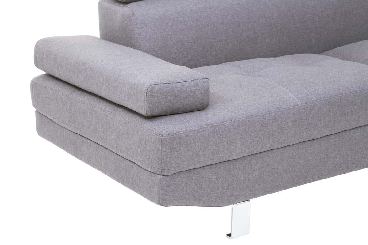 Hanover Grey Linen Corner Sofa.