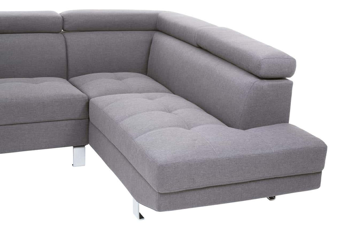 Hanover Grey Linen Corner Sofa.
