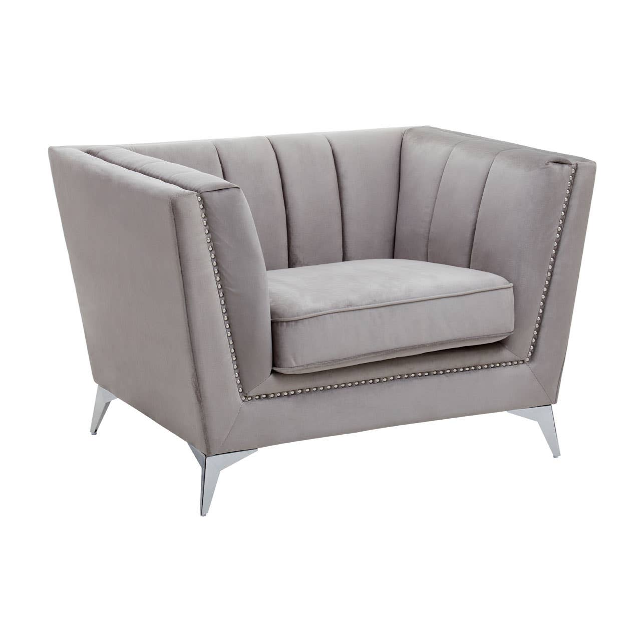 Noosa & Co. Living Hansa Grey Velvet Chair House of Isabella UK