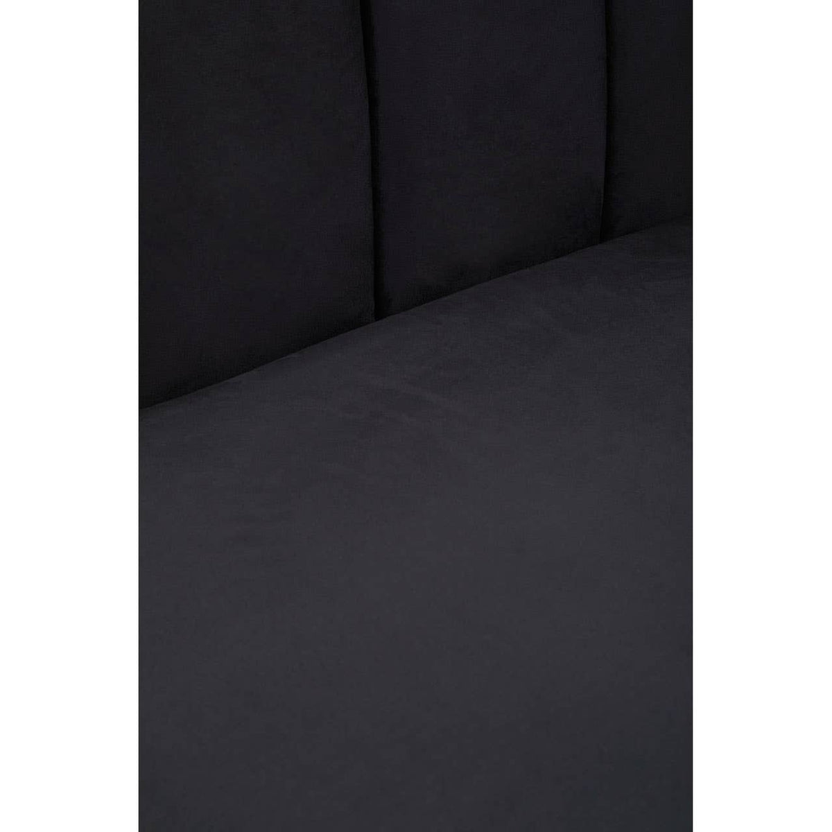 Hansa Three Seat Black Velvet Sofa.