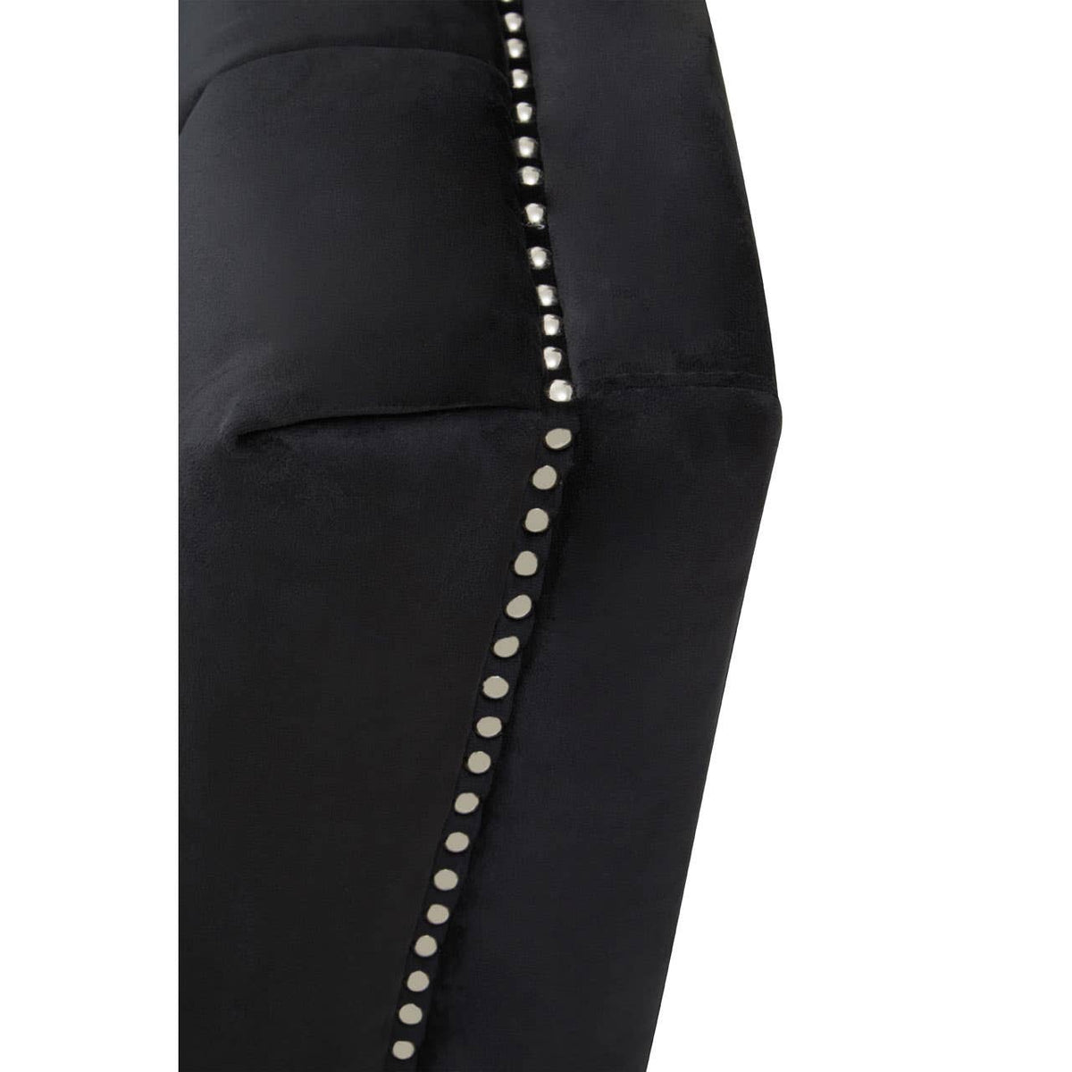 Hansa Three Seat Black Velvet Sofa.