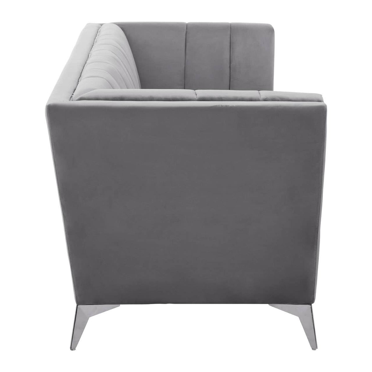 Hansa Three Seat Grey Velvet Sofa.