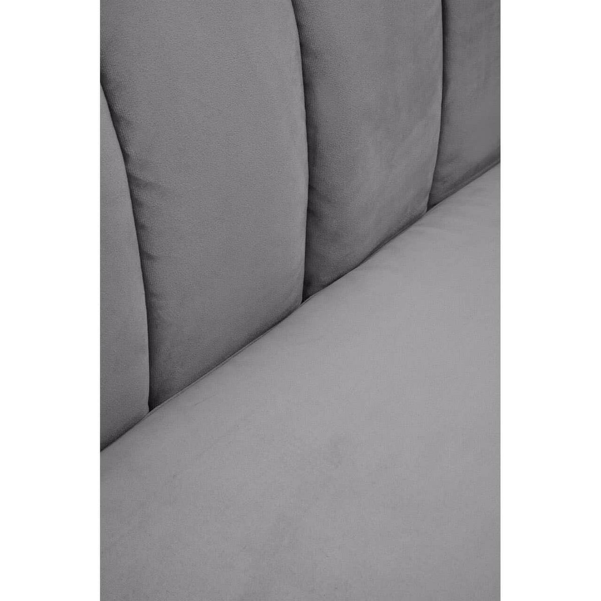 Hansa Three Seat Grey Velvet Sofa.