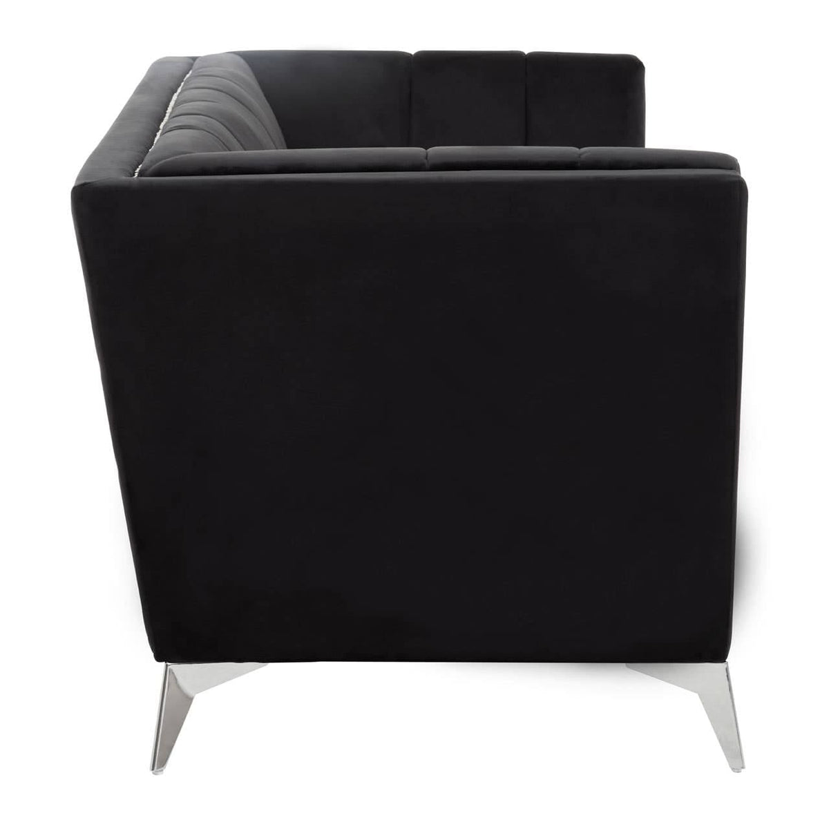 Hansa Two Seat Black Velvet Sofa.