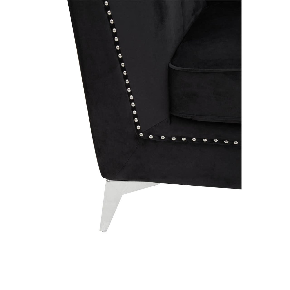 Hansa Two Seat Black Velvet Sofa.