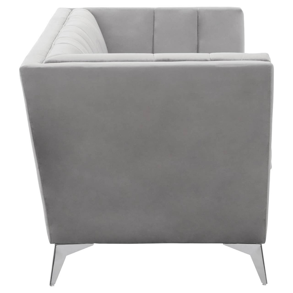 Hansa Two Seat Grey Velvet Sofa.