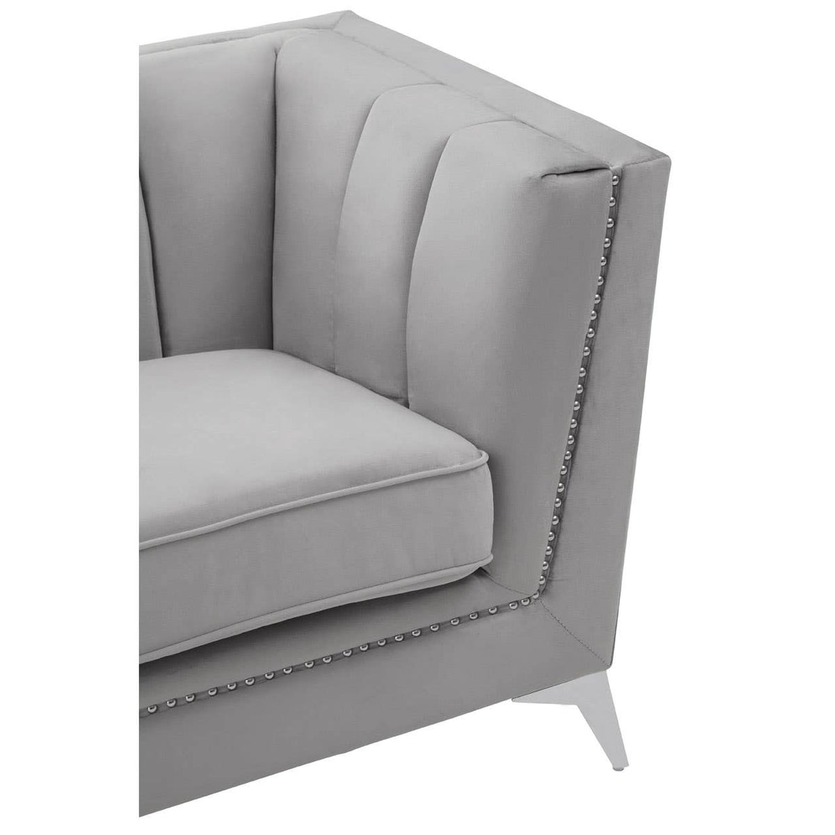 Hansa Two Seat Grey Velvet Sofa.