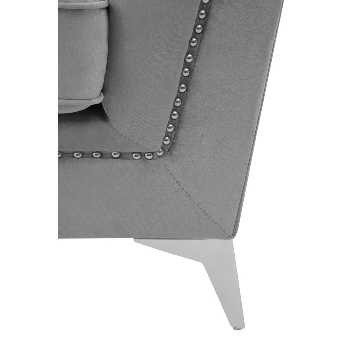 Hansa Two Seat Grey Velvet Sofa.