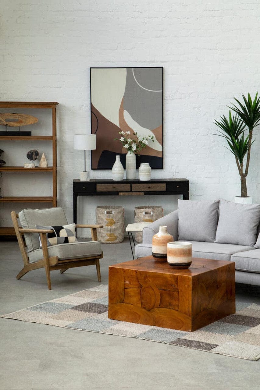 Noosa & Co. Living Harry Grey Linen oak frame Armchair House of Isabella UK