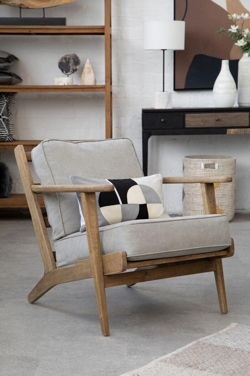 Noosa & Co. Living Harry Grey Linen oak frame Armchair House of Isabella UK