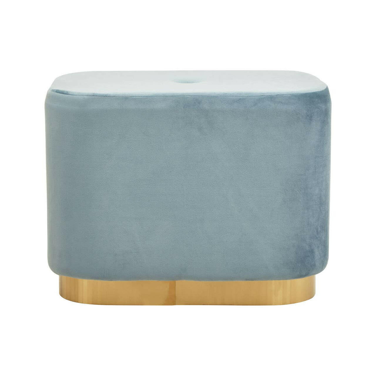 Hartford Blue Stool With Matte Gold Base.