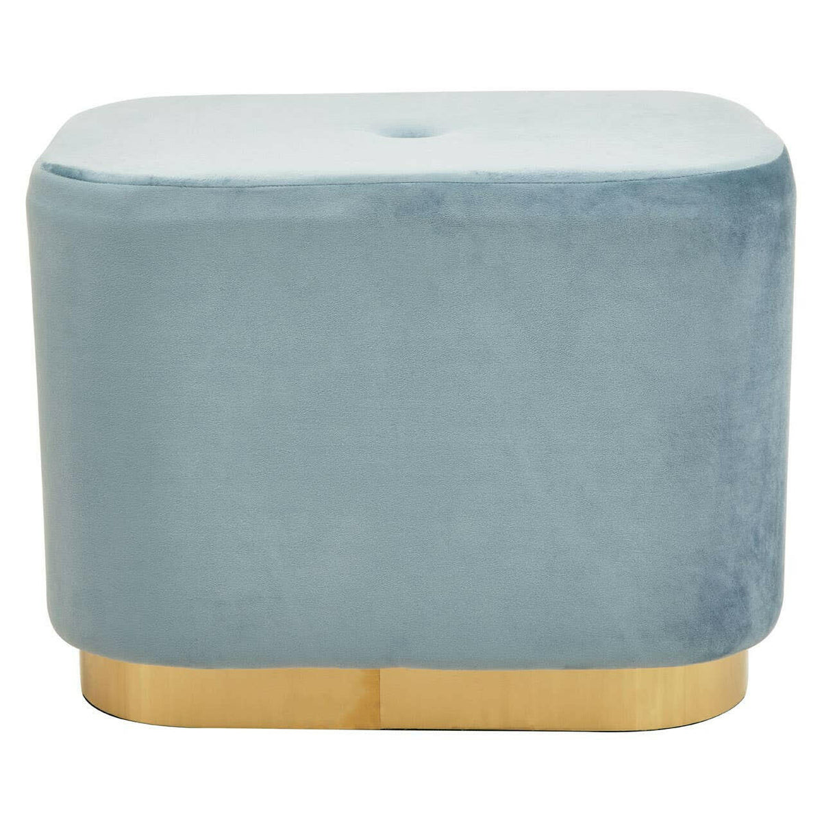 Hartford Blue Stool With Matte Gold Base.
