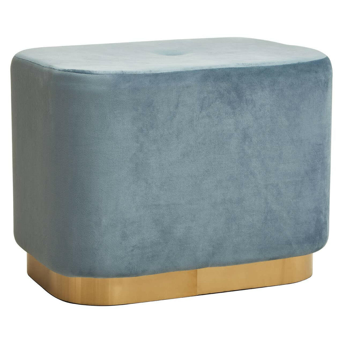 Hartford Blue Stool With Matte Gold Base.