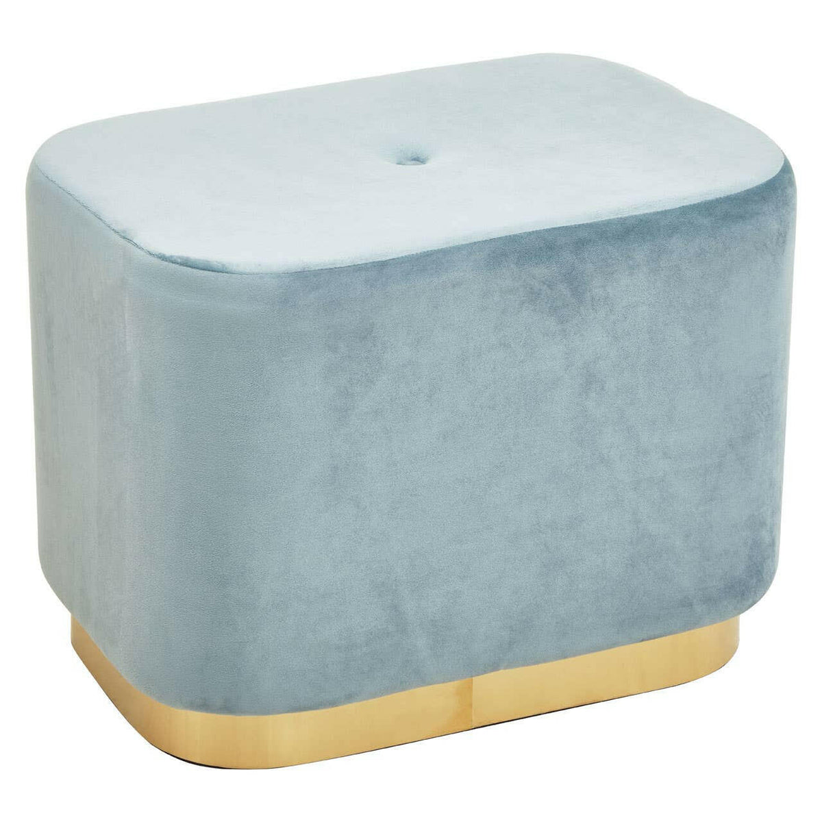 Hartford Blue Stool With Matte Gold Base.