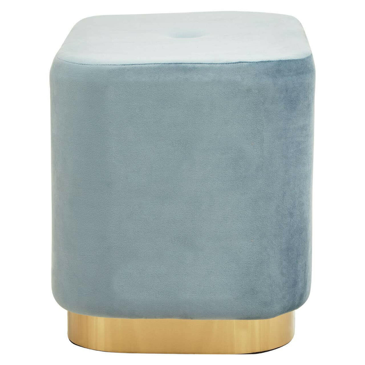 Hartford Blue Stool With Matte Gold Base.