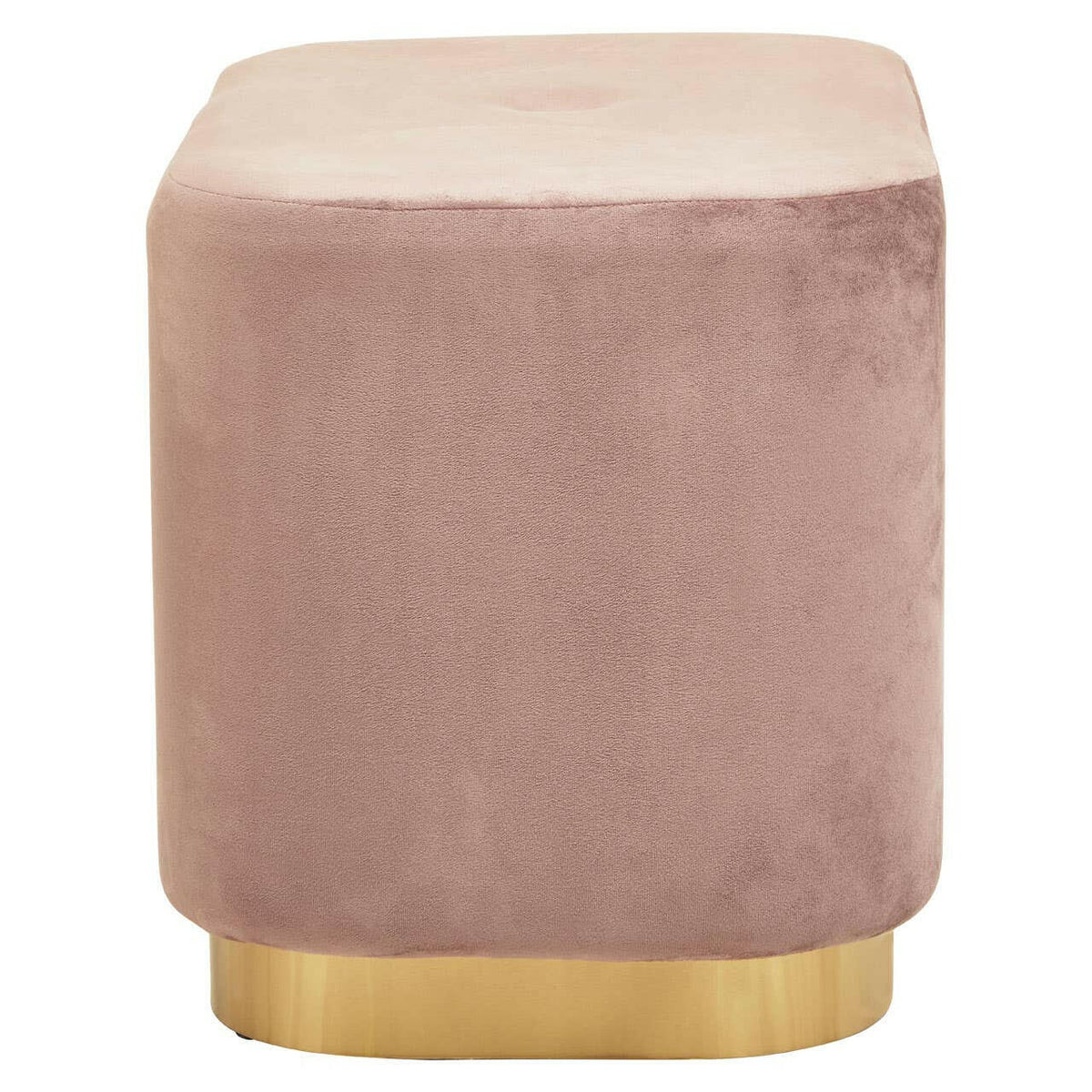Hartford Dusky Pink Stool With Matte Gold Base.