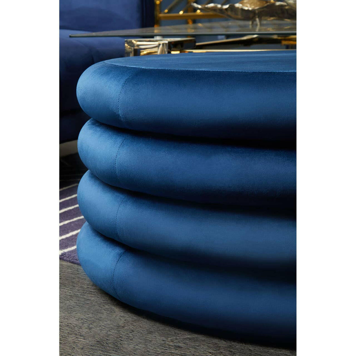 Hartford Midnight Blue Round Stool.