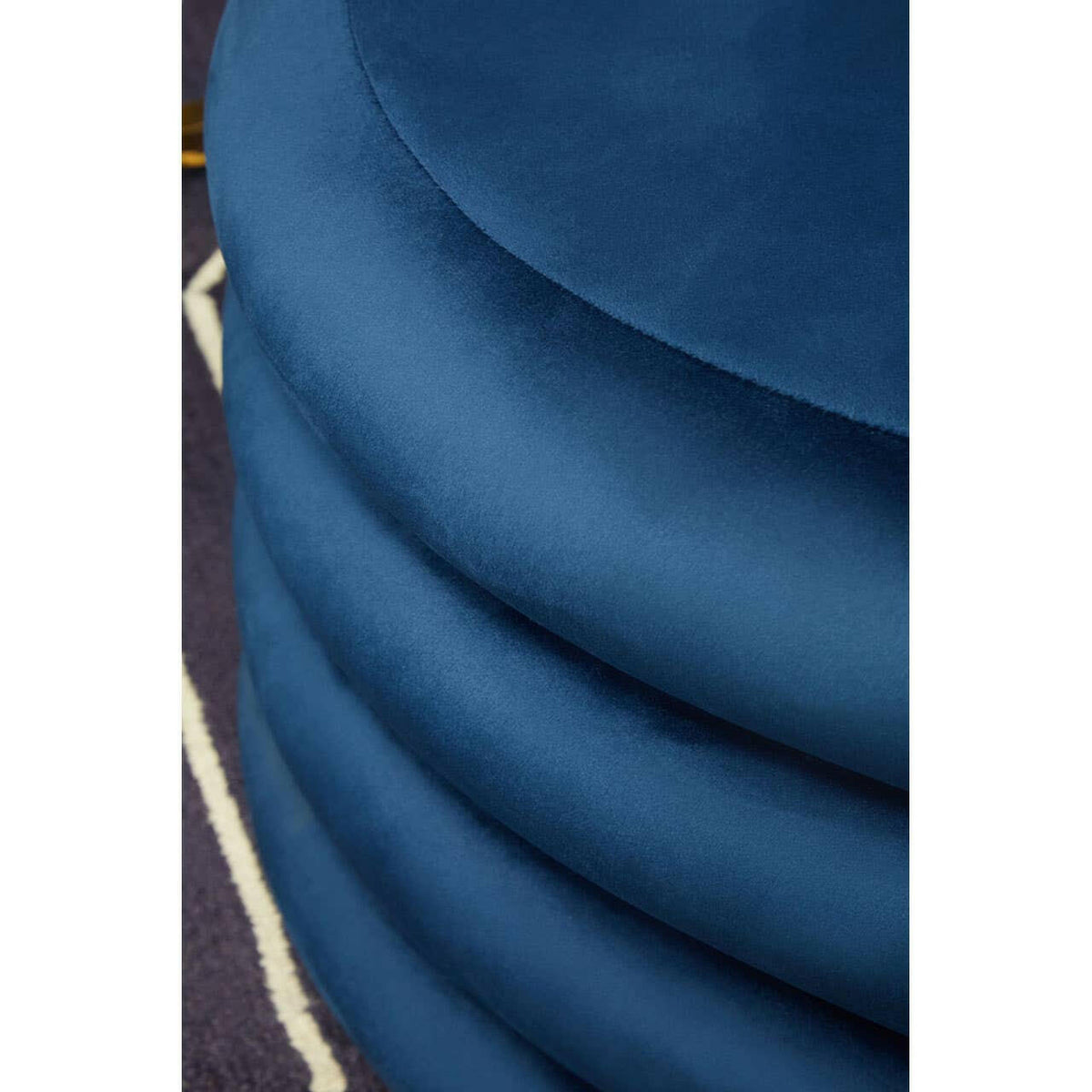 Hartford Midnight Blue Round Stool.