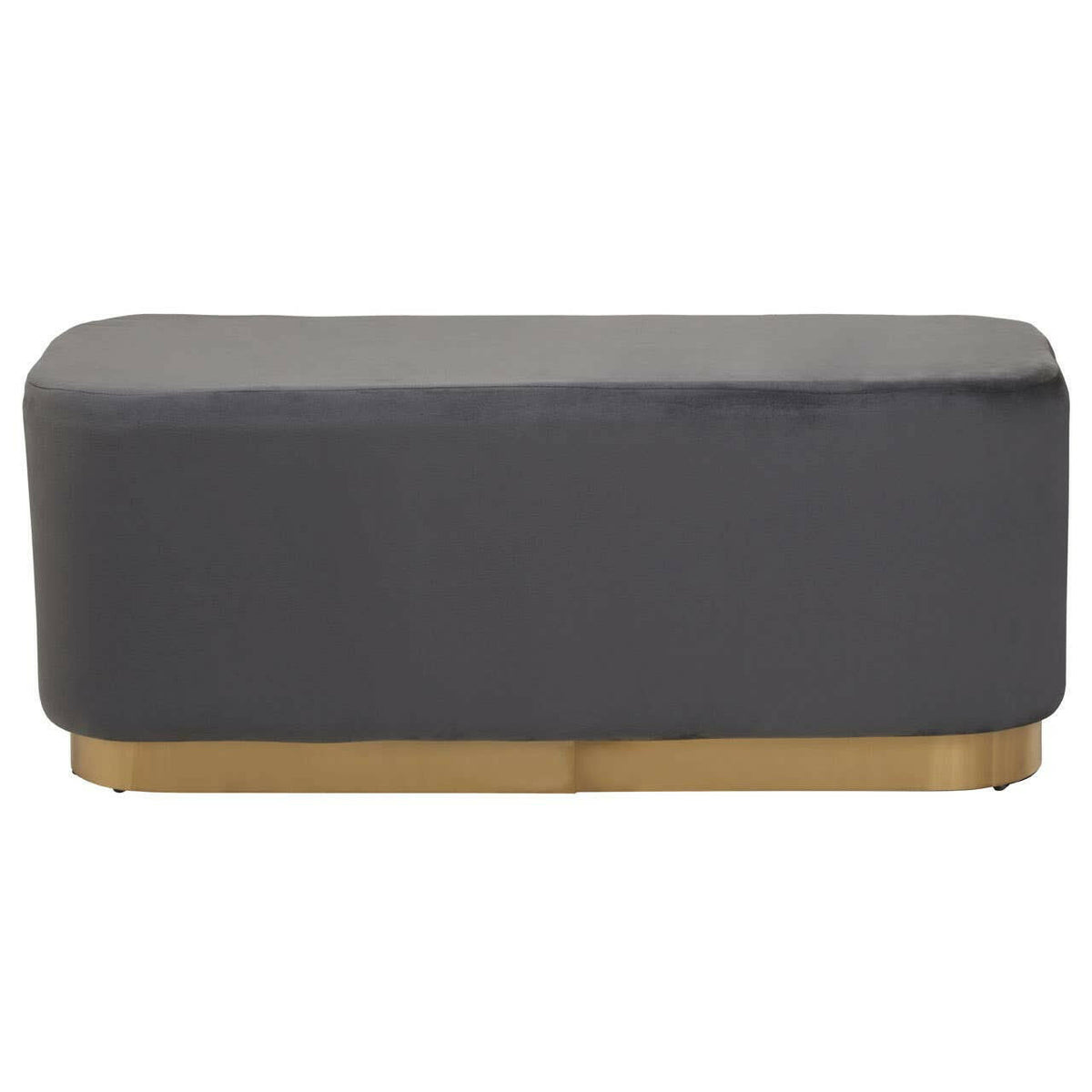 Hartford Rectangular Grey Stool With Matte Gold Base.