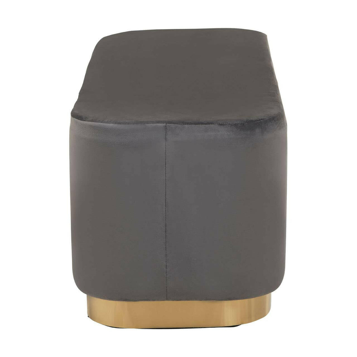 Hartford Rectangular Grey Stool With Matte Gold Base.