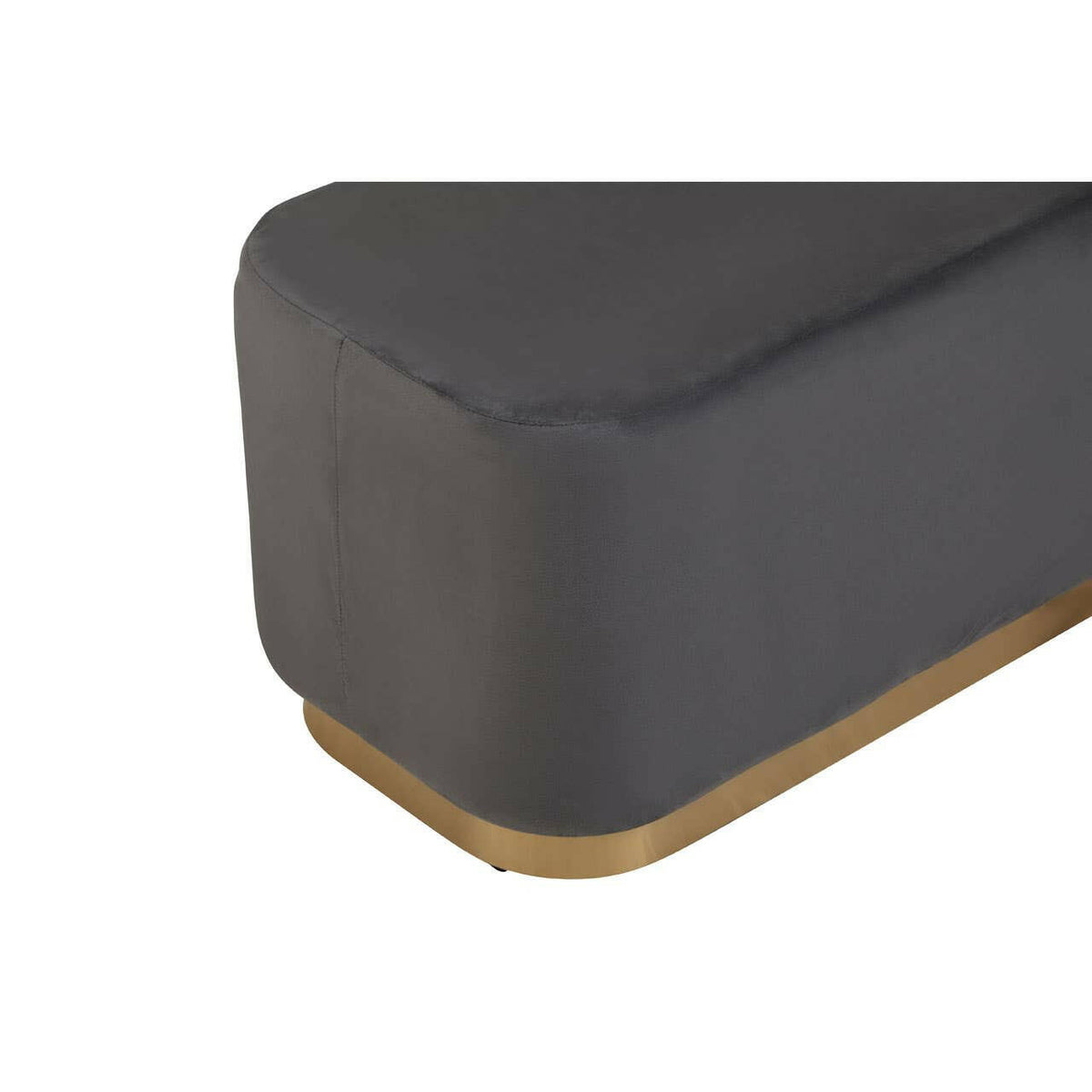 Hartford Rectangular Grey Stool With Matte Gold Base.