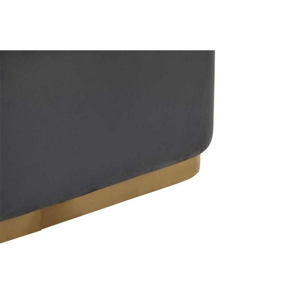 Hartford Rectangular Grey Stool With Matte Gold Base.