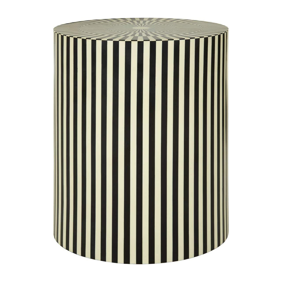 Hassa Ivory / Black Cylinder Stool.