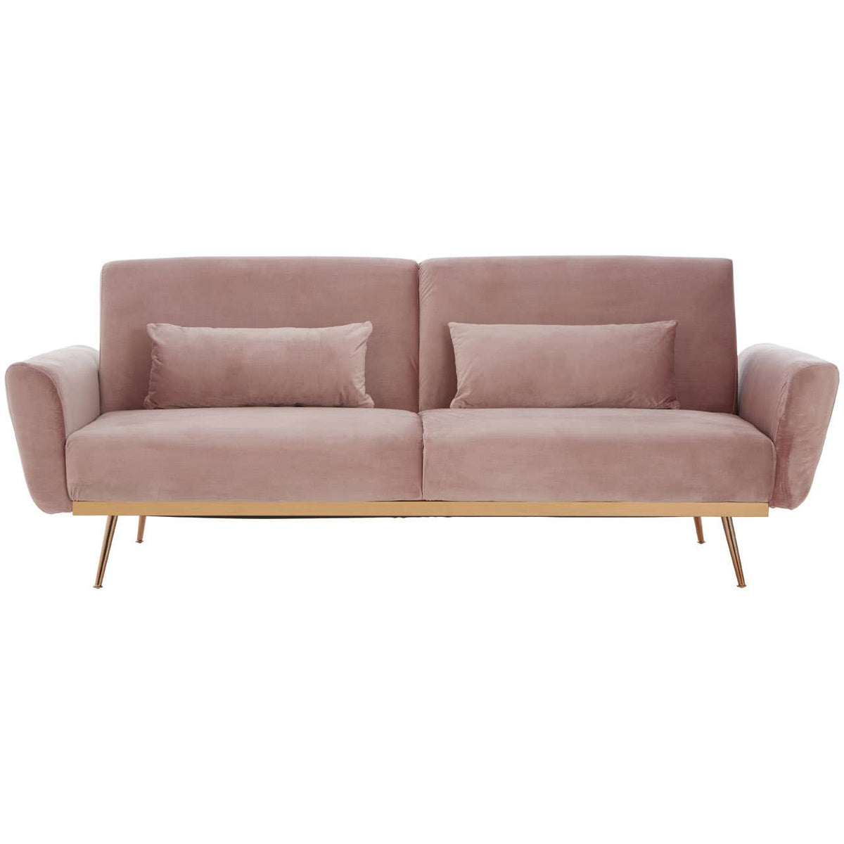 Hatton Pink Velvet Sofa Bed.