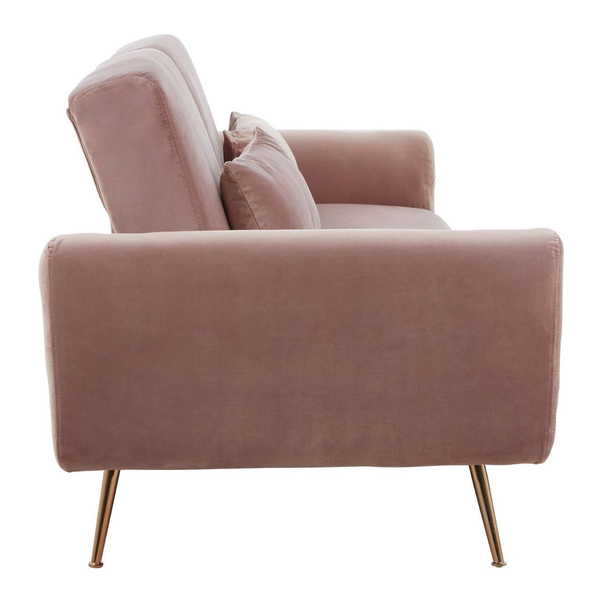 Hatton Pink Velvet Sofa Bed.