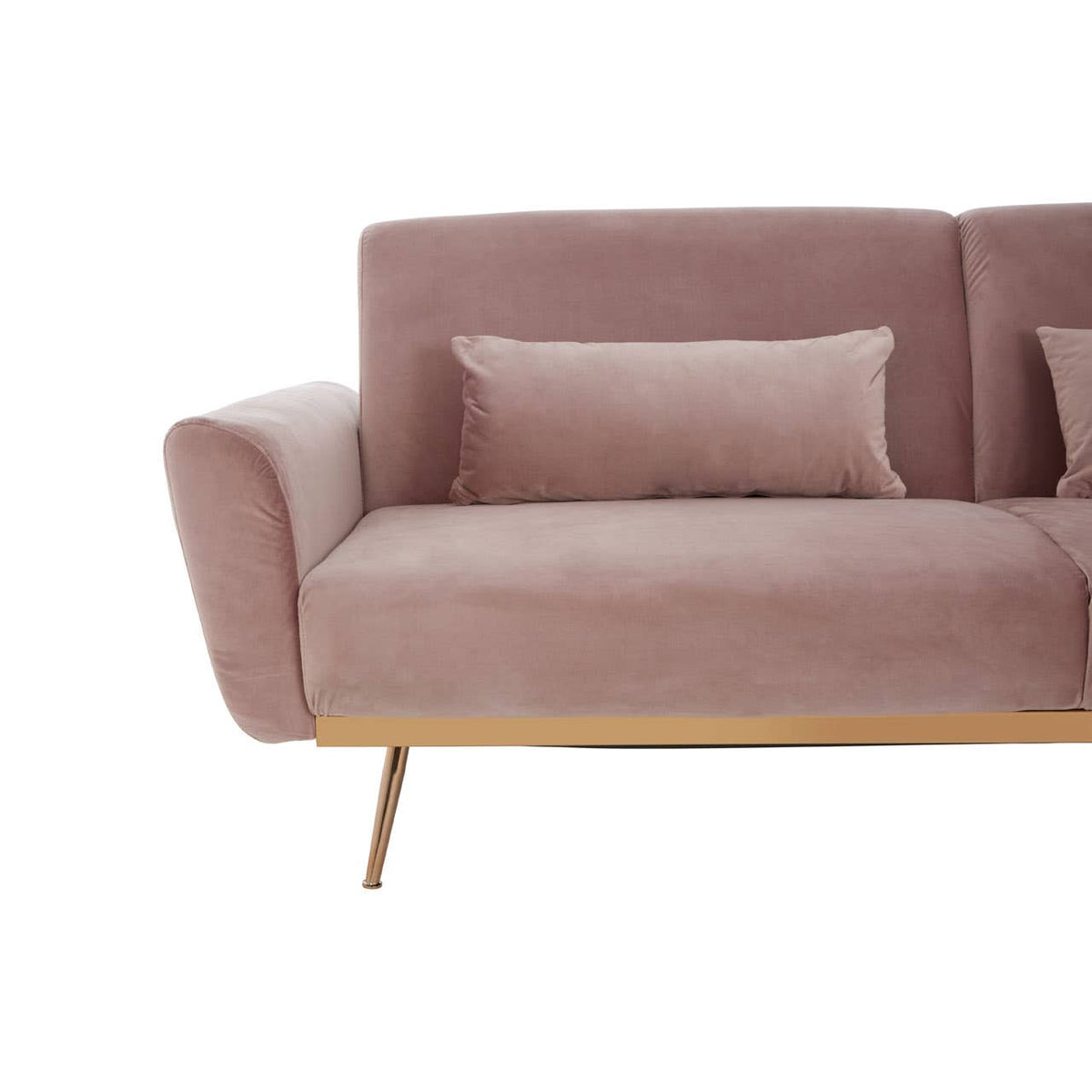 Hatton Pink Velvet Sofa Bed.