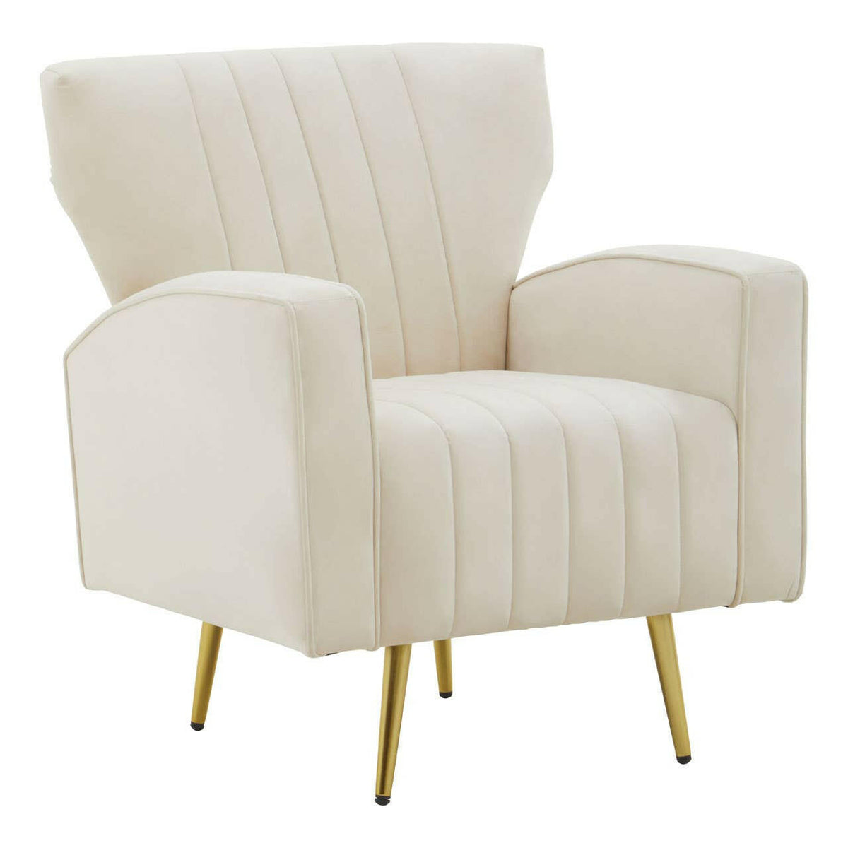 Hayley Natural Velvet Armchair.