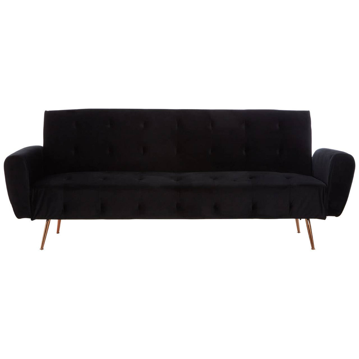 Hayton Black Velvet Sofa Bed.