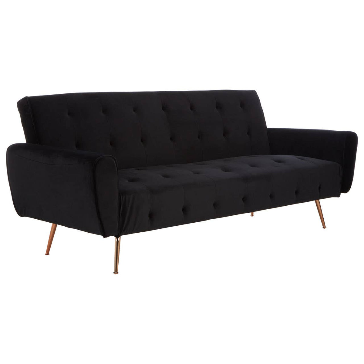Hayton Black Velvet Sofa Bed.