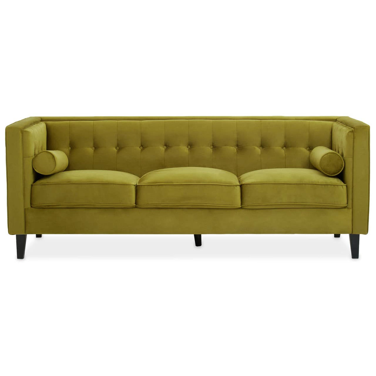 Helia Olive Velvet Sofa.