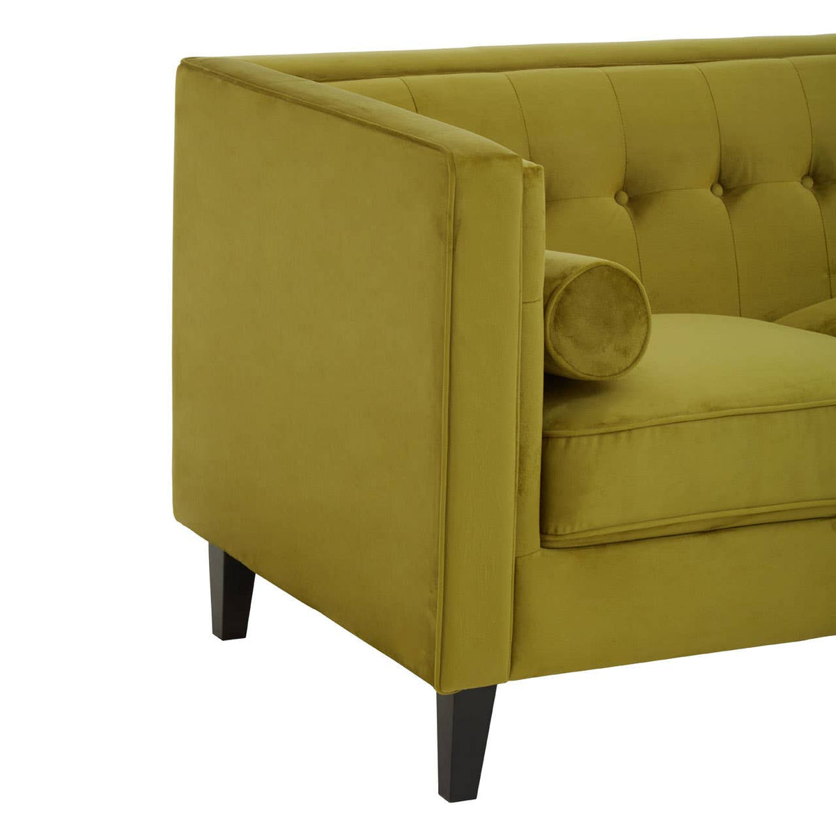 Helia Olive Velvet Sofa.