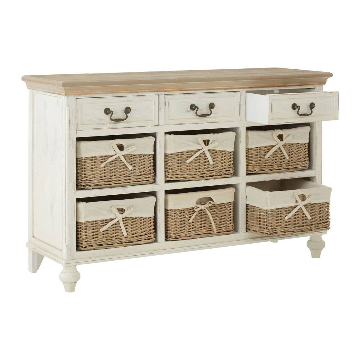 Hendra Cabinet With 6 Willow Baskets.