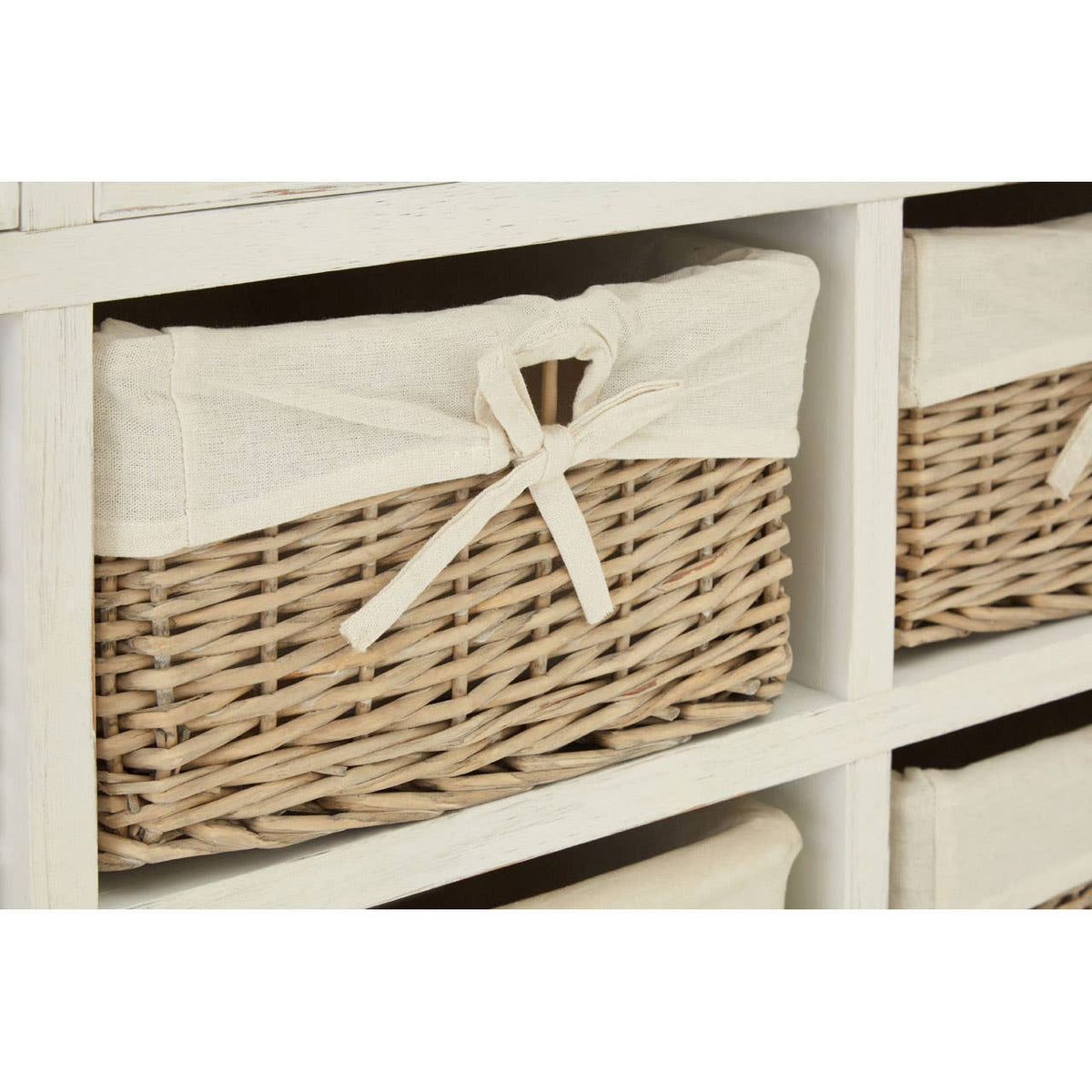 Hendra Cabinet With 6 Willow Baskets.